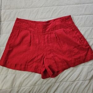 Worthington Women's Red Shorts Linen Blend Size 16
